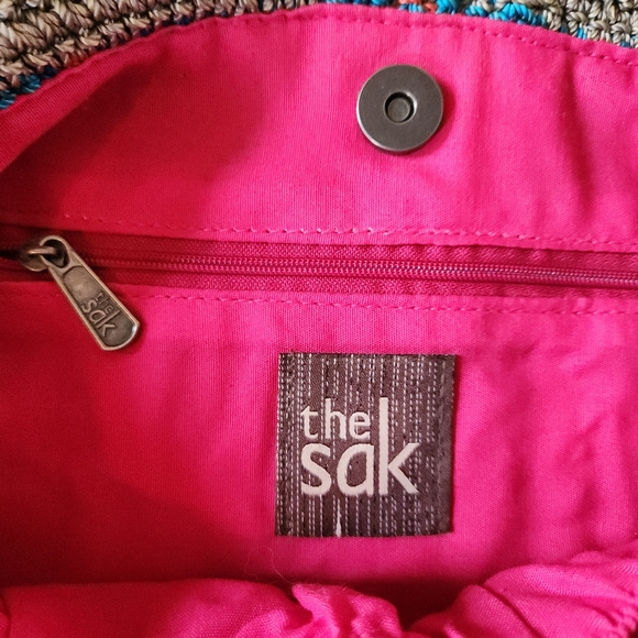 The SAK Bennett Crochet  Monterey‎ Stripe Shoulder Bag Boho Festival Retro - Picture 6 of 7